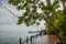 Landscape view of the Central promenade. Sandakan city, Borneo, Sabah, Malaysia