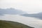 landscape view of the city of Tromso seen from Fjellheisen mountain (Norway)