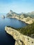 Landscape view from the cliff Cap de Formentor