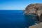 Landscape view of the cliff in the North of Gran Canaria on a clear sky background