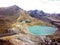 Landscape view of colorful Emerald lakes and volcanic landscape, Tongariro national park, New Zealand.