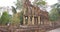 Landscape view of demolished stone architecture at Preah Khan temple Angkor Wat complex, Siem Reap Cambodia. A popular tourist