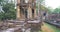 Landscape view of demolished stone architecture at Preah Khan temple Angkor Wat complex, Siem Reap Cambodia. A popular tourist