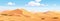 Landscape view of a desert with sandy dunes in cartoon style