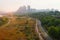 Landscape view from Dongjak bridge At Hun river .South Korea