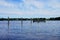 Landscape view of flooded shoreline of Sturgeon Bay, Wisconsin