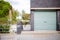 Landscape View of the Garage Door of a Dark Colour Brick Building