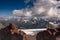 Landscape view of the glacier. Mount Elbrus