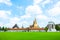 Landscape view of Grand palace, Temple of the Emerald Buddha (Wat pra kaew) in Bangkok ,Thailand.