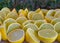 Landscape view of healthy freshly cut up limes lot