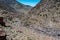 Landscape view of the hiking path in the Toubkal National Park.