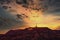 Landscape view of hills and Hollywood sign in Los Angeles with d