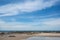 Landscape view of huahin beach with endless horizon at Prachuap Khiri Khan thaailand