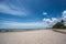 Landscape view of huahin beach with endless horizon at Prachuap Khiri Khan thaailand