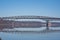 Landscape view of the iconic Hamilton Fish Newburgh Beacon Bridge, spanning the Hudson River