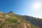 Landscape view of Lions Head mountain, blue sky with copy space on Table Mountain, Cape Town, South Africa. Calm, serene