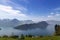 Landscape view of Lucern lake , Apls mountain with grass flower