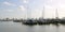 Landscape view of a Marina and boat slip in Biloxi, Mississippi.