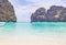 Landscape view of maya bay in phi phi Island, krabi, thailand.