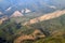 Landscape view of mountain with tropical forest or jungle and road on hill in north of Thailand. Beauty in natural and Freshness.