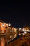 Landscape view of Otaru canals and warehouse at night in Hokkaido Japan