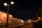 Landscape view of Otaru canals and warehouse at night in Hokkaido Japan