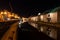 Landscape view of Otaru canals and warehouse at night in Hokkaido Japan