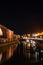 Landscape view of Otaru canals and warehouse at night in Hokkaido Japan