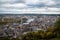 Landscape view over the center of Liege city, Belgium