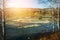 Landscape view of the river overflow