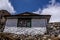 Landscape view of rural stone house in Nepal mountain area with
