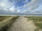 Landscape view of sand dune on the North sea coast at the island Texel