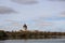 Landscape view Saskatchewan Legislature building from Wascana Lake