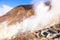 Landscape View of Smoke in mountain at owakudani Smoke coming out of Hakone, Japan