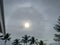 Landscape view of stunning sun halo over RV park in Florida