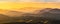Landscape view during sunset in spring from Graz Schockl mountain in Styria Austria