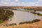 Landscape view of sweeping bend on the mighty Murray River near Young Husband in South Australia