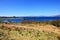 Landscape view to Castle Stalker in Scotland