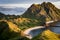 Landscape view from the top of Padar island in Komodo islands, F