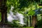 Landscape view on trail to the Trafalgar waterfalls. Morne Trois Pitons National Park, Dominica, Leeward Islands