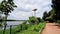 Landscape view of walking lane of Agara lake. Well maintained lake