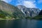 Landscape with the village on the banks of Naeroyfjord