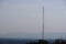 Landscape visible steel pole telecommunication tower 4G or 5g system outdoor sky background selectable focus