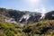 Landscape of volcanic sulfur fumes in Furnas do Enxofre on Terceira island, Azores, Portugal