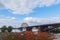 Landscape of Waal bridge against blue sky