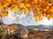 Landscape of Wachau valley, Spitz village with Danube river in Austria.