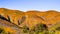 Landscape in Walker Canyon during the superbloom, California poppies covering the mountain valleys and ridges, Lake Elsinore,