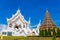 Landscape of Wat Huay Pla Kung temple with white temple travel destination the famous place religious attractions of Chiang Rai pr