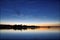 The landscape of water reflection at twilight.  Gravenhurst, Ontario, Canada