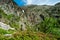 Landscape with waterfall in the mountains in summer at Parc Natural del Comapedrosa, Andorra